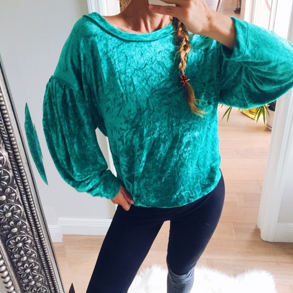 Free People Crushed Velvet Sweater - Picture 2 of 8